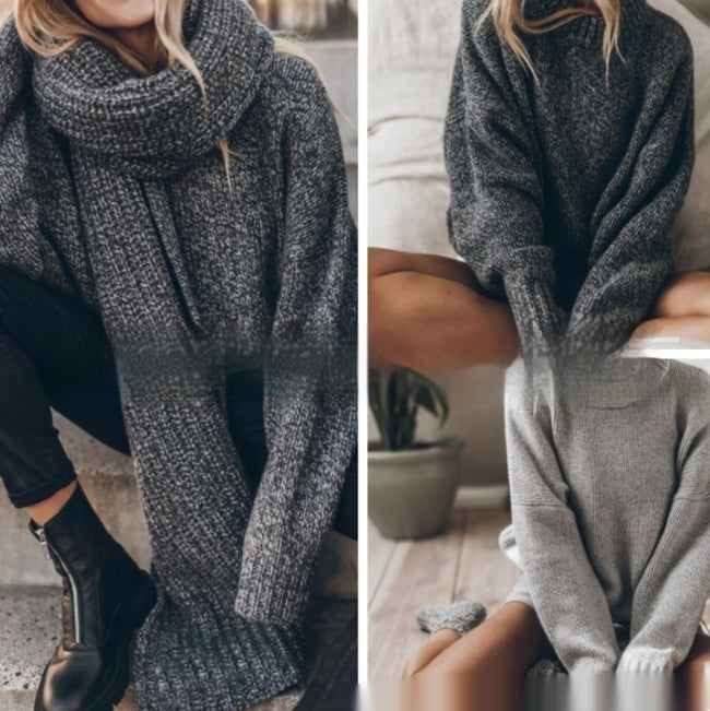 Mixed Color Loose Sweater For Women Main Image
