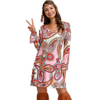 Robe imprimée hippie pour femme