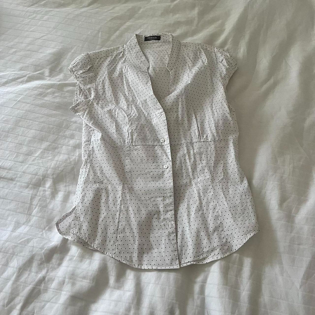 Chemise à carreaux rouge et blanche à manches courtes pour femme