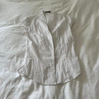 Chemise à carreaux rouge et blanche à manches courtes pour femme