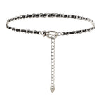 Chaîne de taille haute décontractée en métal pour femme Ceinture décorative polyvalente Chaîne fine avec costume de jupe Ceinture de corps