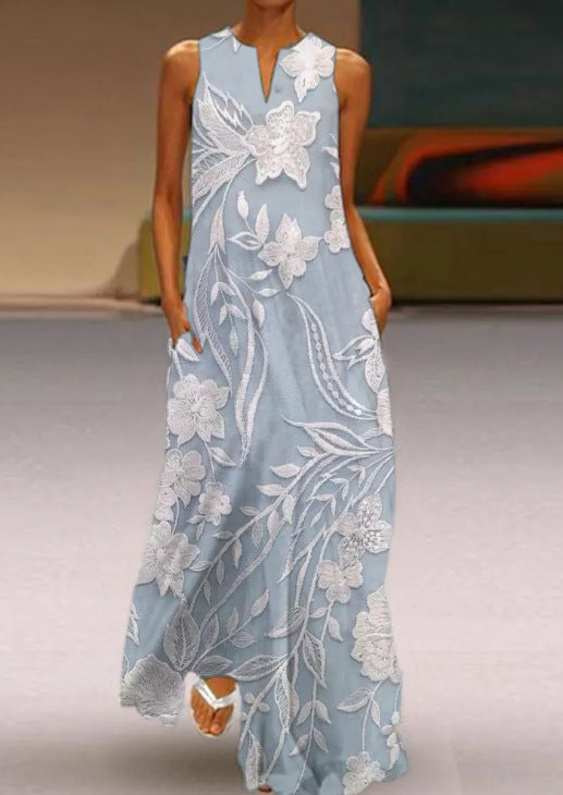 Robe longue femme imprimé peint mode