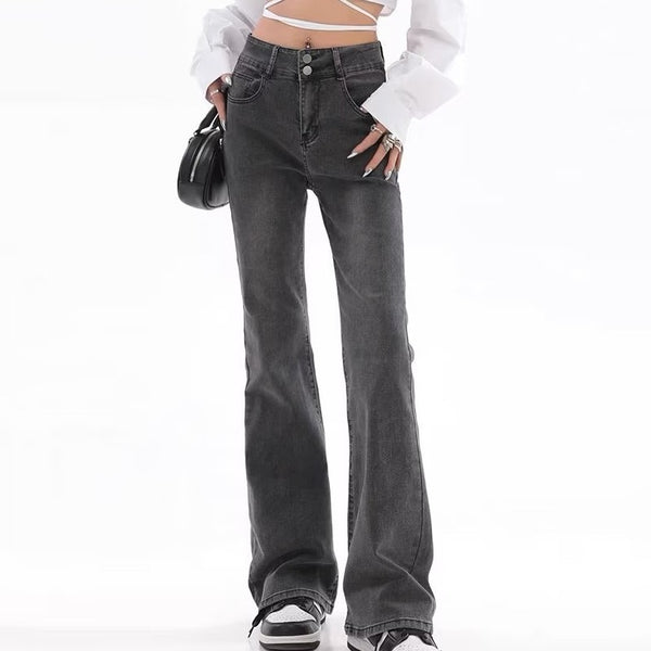 Jeans évasés style rétro américain pour femme