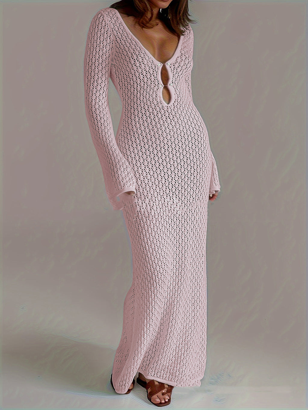 Nouvelle Robe de Plage Femme Couleur Unie
