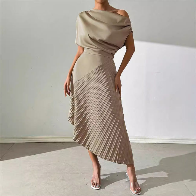Robe Femme Asymétrique Volants Élégante Hover Image
