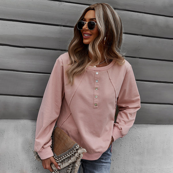 Nouveau Produit Pull à Manches Longues Tendance Mode Col Rond Vêtements Féminins