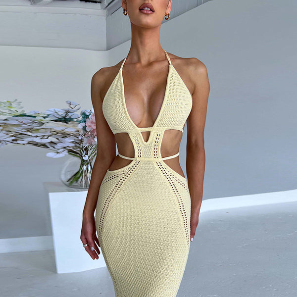 Robe Femme Lacée Découpée Poitrine
