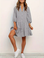 Robe ample simple à carreaux pour femme