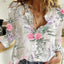 Chemise en lin et coton lavé à manches longues boutonnée pour femme