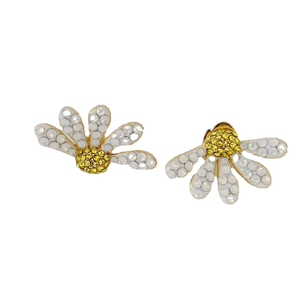 Boucles d'oreilles élégantes en forme de marguerite pour femmes, bijoux de mode, accessoires en cuivre plaqué or