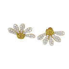 Boucles d'oreilles élégantes en forme de marguerite pour femmes, bijoux de mode, accessoires en cuivre plaqué or