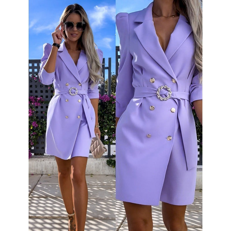 Robe Manteau De Costume Nouvelle Mode Avec Ceinture
