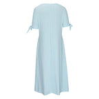 Robe longue d'été en broderie anglaise à col en V pour femme, manches courtes, coupe ample évasée pour la plage