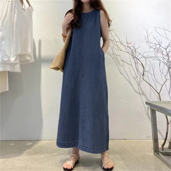 Robe gilet en jean pour femme