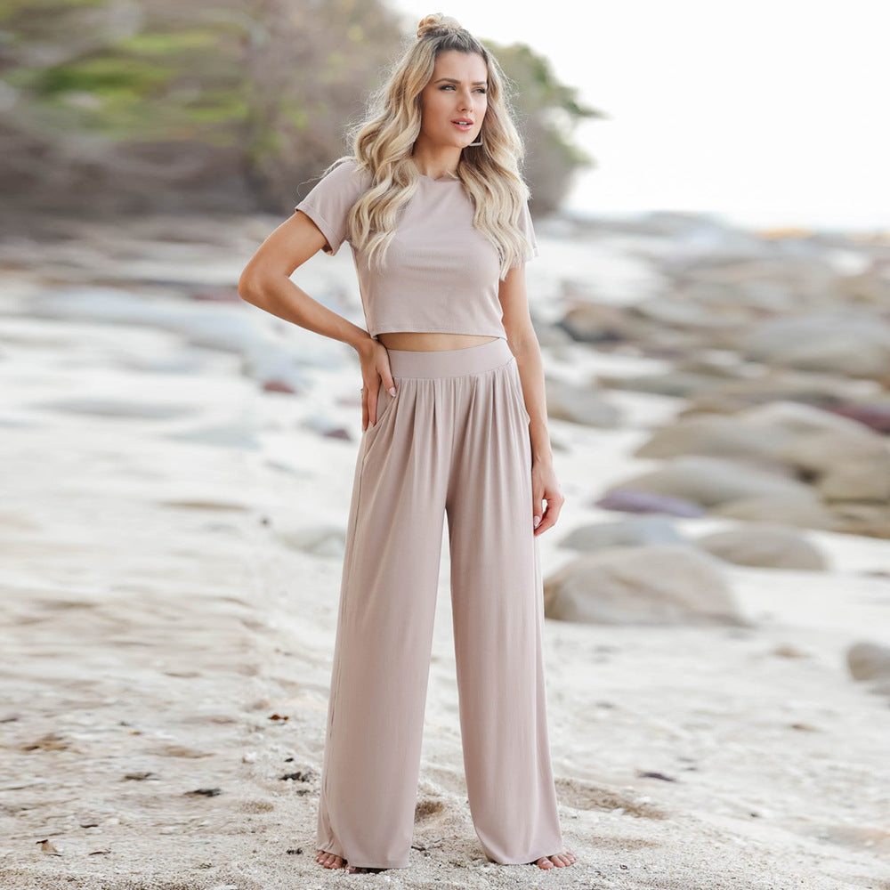 Ensemble deux pièces femme T-shirt manches courtes et pantalon