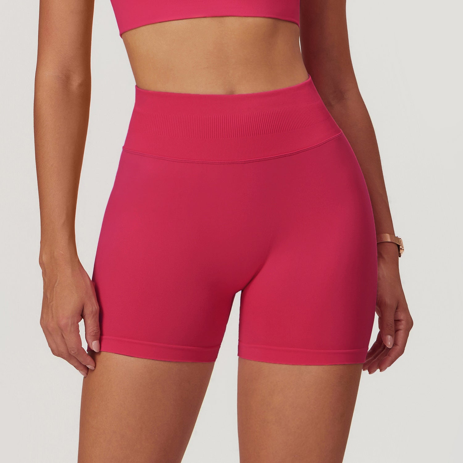 Shorts de yoga taille haute sans couture pour femmes, sculptants et rehausseurs de hanches