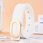 Ceinture pour femme à boucle ovale en alliage, simple et polyvalente