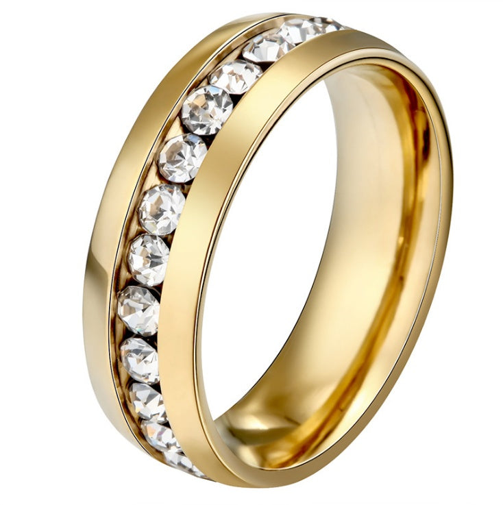 Nouvelles bagues en cristal de mode pour femmes, bijoux en acier inoxydable de couleur or, cadeaux