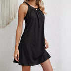 Gilet Robe Sans Manches Femme Creux au Crochet