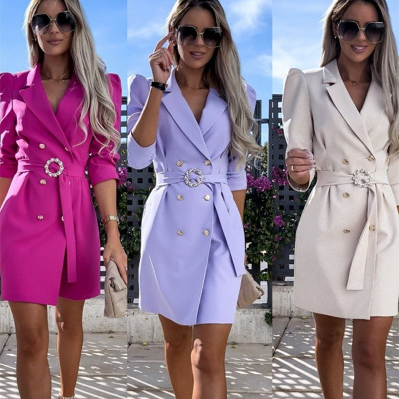 Robe Manteau De Costume Nouvelle Mode Avec Ceinture