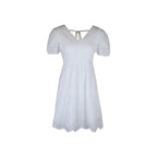 Women's Summer Wear V-free Neck Puff Sleeve Dress