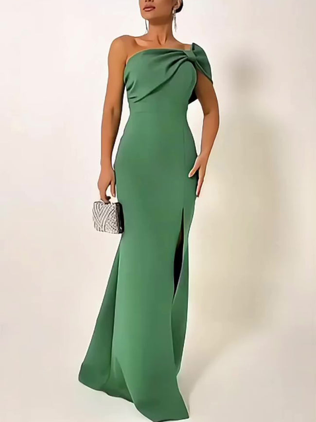 Robe de Soirée Bandeau Vert Main Image