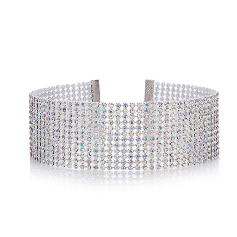 Collier ras du cou entièrement en cristal strass pour femmes, bijoux de mariage, ras de cou pour femmes
