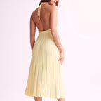 Robe plissée en tricot américain d'été pour femme