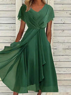 Robe en mousseline unie pour femme