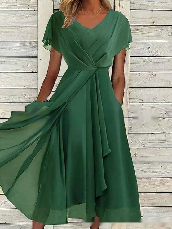 Robe en mousseline unie pour femme
