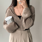 Manteau pull de couleur unie à la mode pour femme