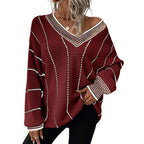 Vertical Casual Loose Sweater For Women