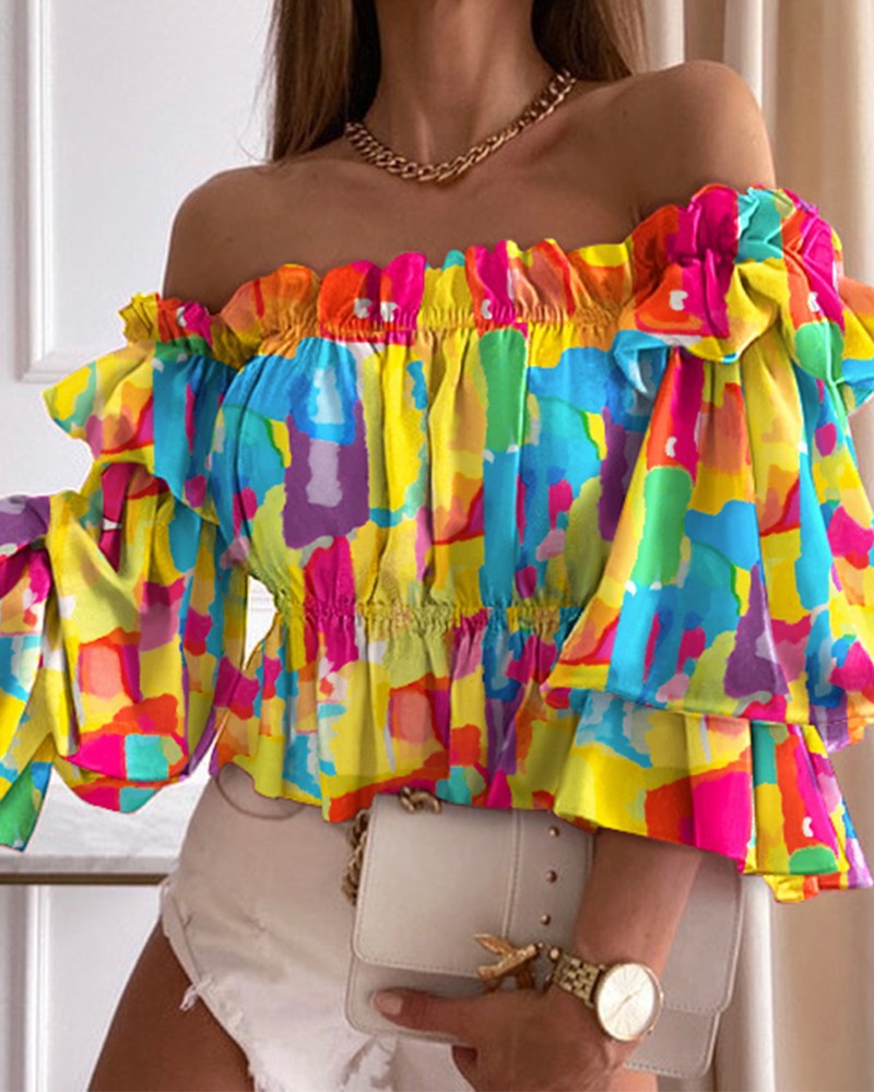 Chemisier court femme sexy tendance à manches longues et col, nouveau style d'été