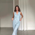 Season New Women's Clothing Solid Color Polo Collar Suit Trousers Two-piece Set