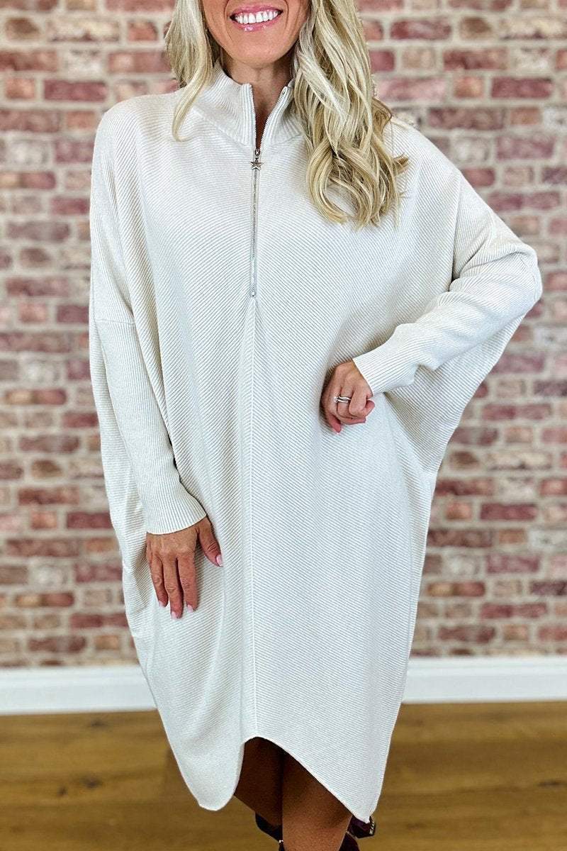 Robe ample en tricot de couleur unie pour femme