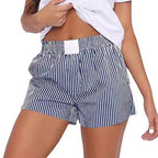 Short en vrac confortable rayé avec poches pour femmes