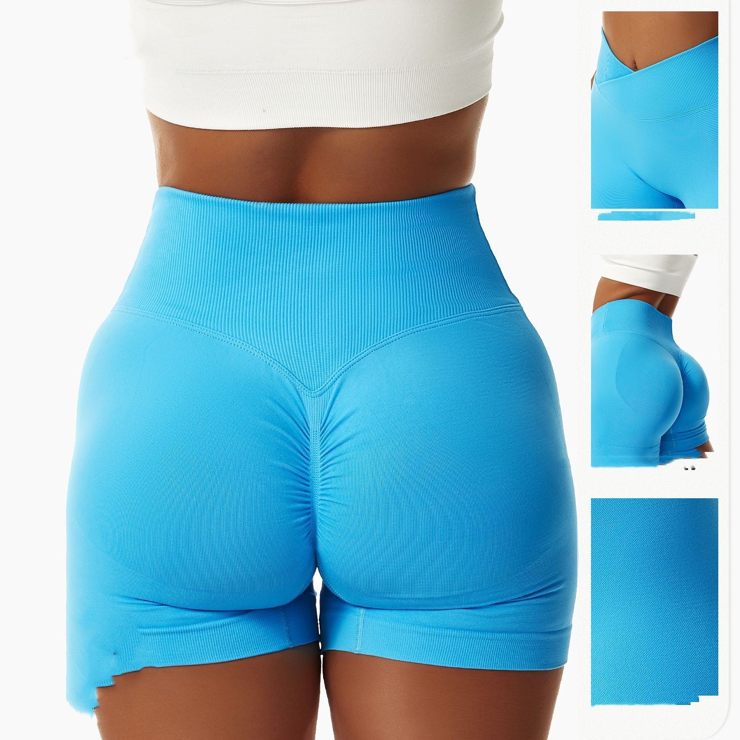 Short de sport moulant et sans coutures pour femme