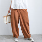 Pantalon ample femme en coton et lin pour l'été, grande taille, décontracté, coupe lanterne
