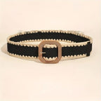 Ceinture en herbe PP élastique à boucle en bois de style européen et américain