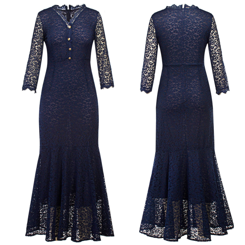 Robe de soirée florale et robe de mariée à col en V