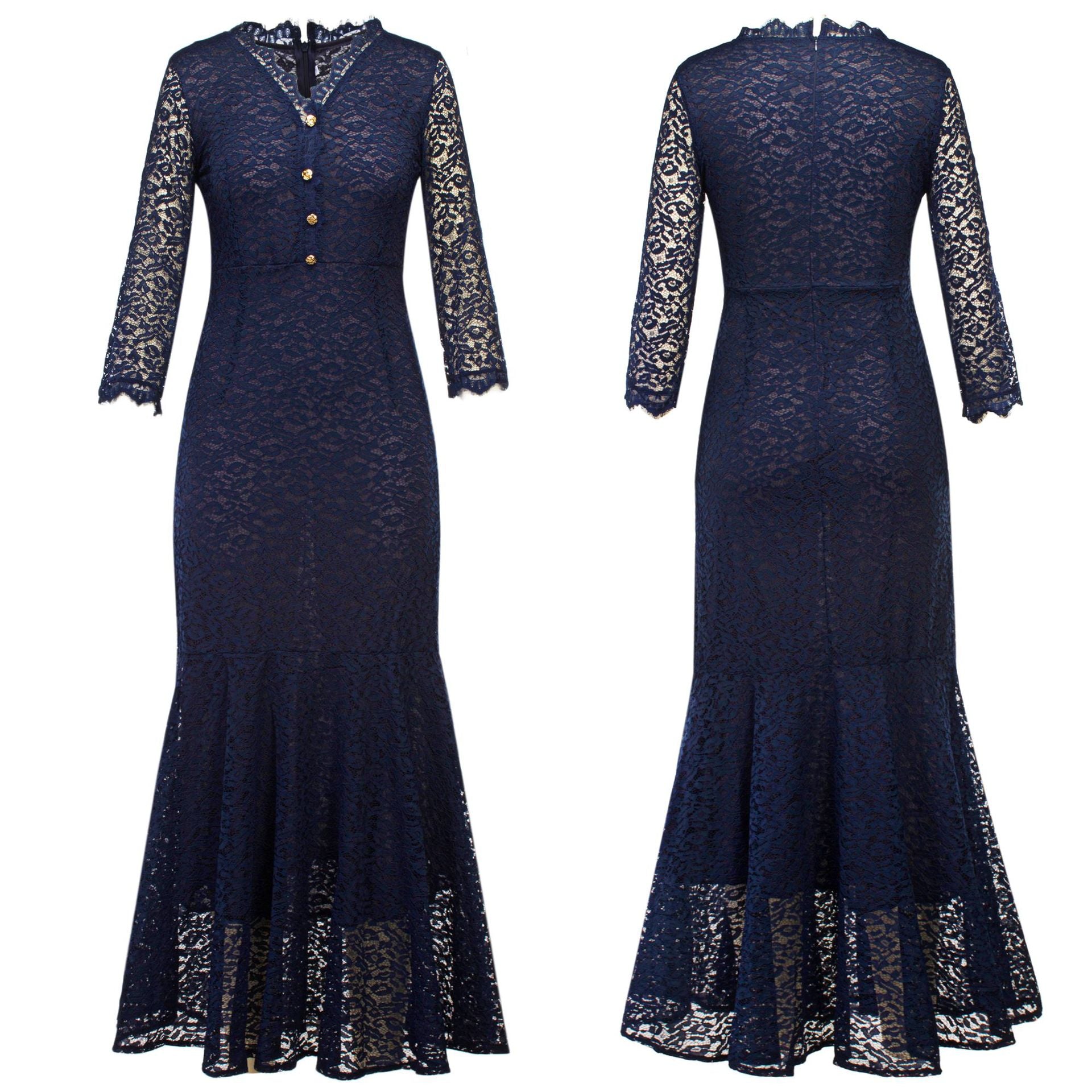 Robe de soirée florale et robe de mariée à col en V