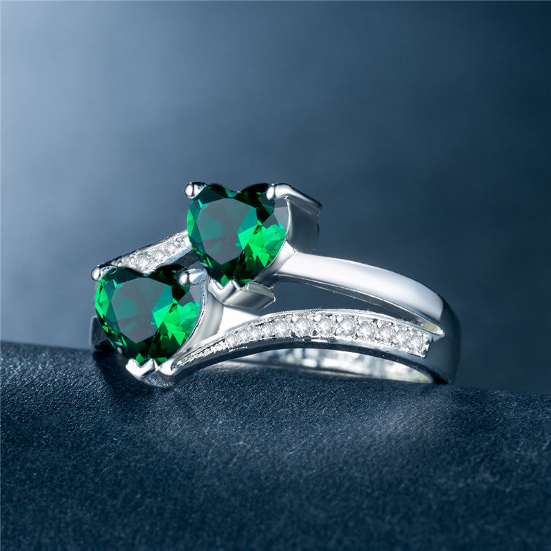 Vente en gros de bijoux de bagues en cuivre plaqué platine avec anneaux en zircon