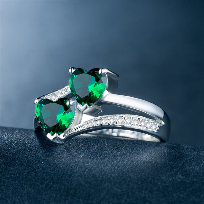 Vente en gros de bijoux de bagues en cuivre plaqué platine avec anneaux en zircon Main Image