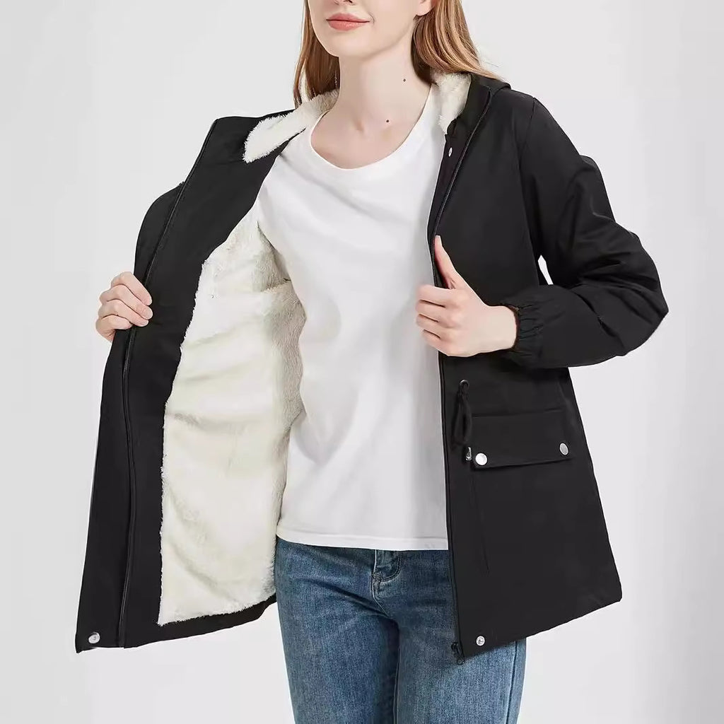 Manteau coréen décontracté ample, mode épaissie, vêtement en coton mi-long.