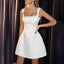 Robe de mariée courte et simple en satin coupe évasée pour femme
