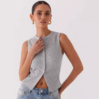 Gilet sans manches coupe ajustée pour femme