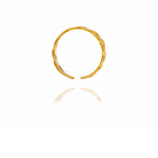 Bijoux en or 24 carats, bagues ouvertes à chaîne torsadée classique pour femmes, anneau de couple torsadé géométrique en zircon, bijoux