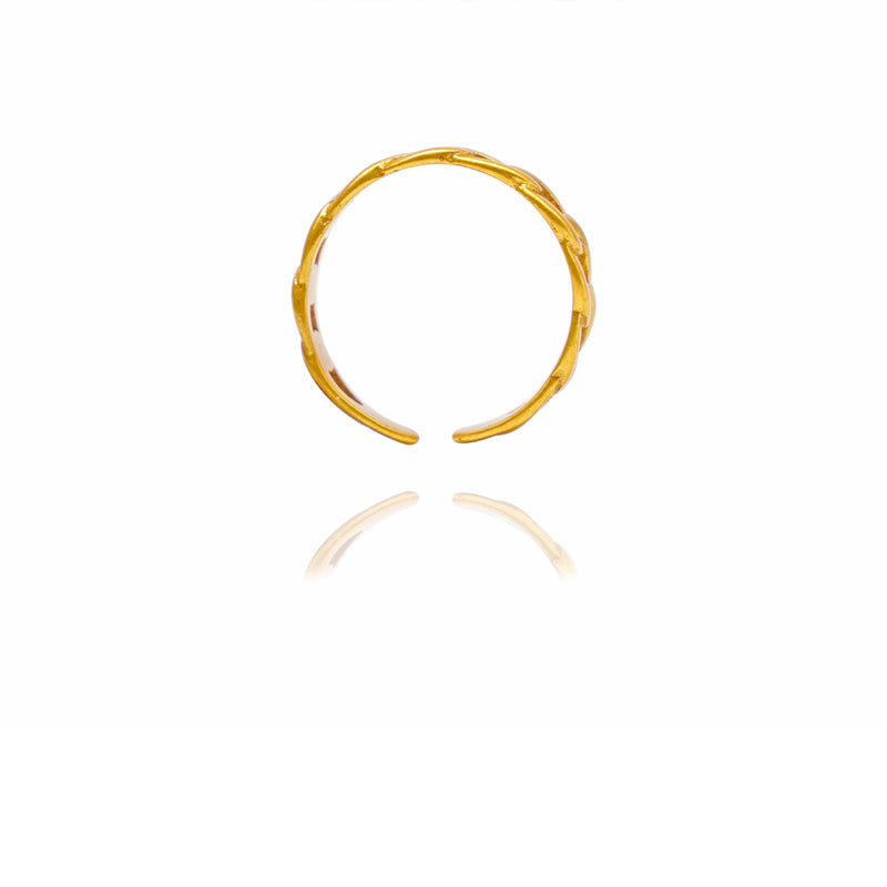 Bijoux en or 24 carats, bagues ouvertes à chaîne torsadée classique pour femmes, anneau de couple torsadé géométrique en zircon, bijoux
