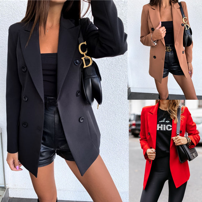 Blazer croisé boutonné Hover Image
