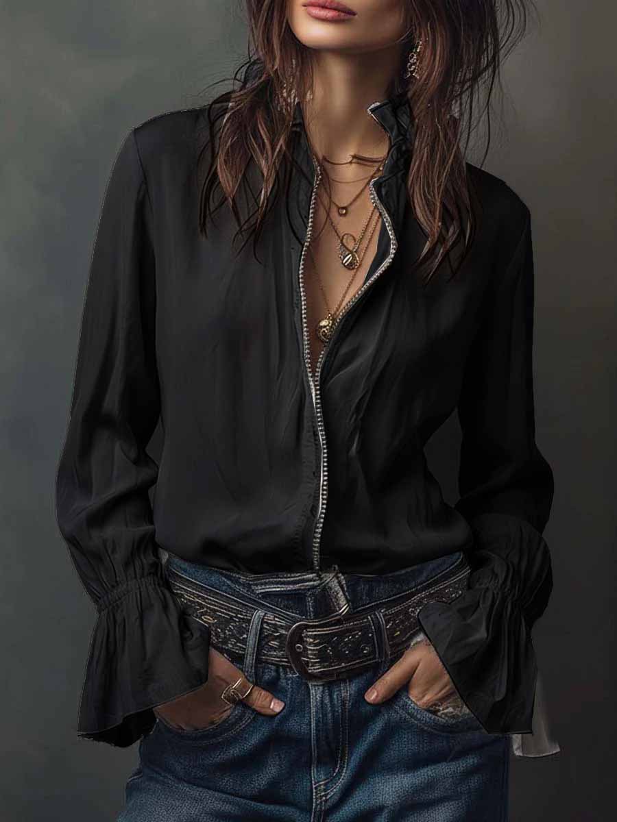 Chemise décontractée de style européen et américain pour femme